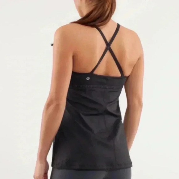 Lululemon Black Dance Strap Tank Top Cross Strap Flowy - Picture 13 of 15